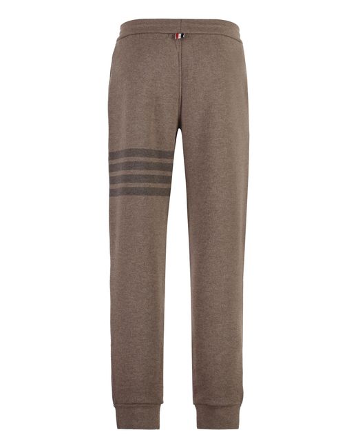 Thom Browne Brown Virgin Wool Track Pants Elastane for men