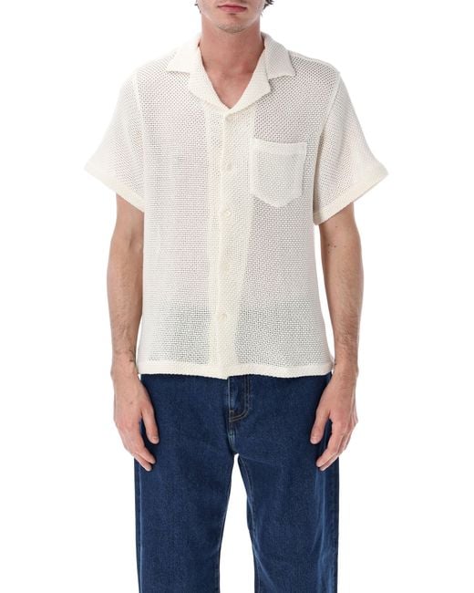 Portuguese Flannel Blue Agora Knitted Shirt Cotton for men