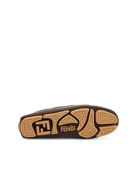 Fendi Brown Deck Logo Lace-Up Shoes Derby & Oxfords for men