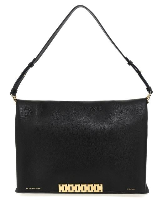 Victoria Beckham Black Jumbo Chain Pouch Shoulder Bags