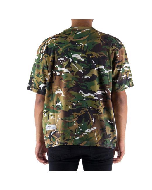 Heron Preston Green Camouflage T Shirt for men