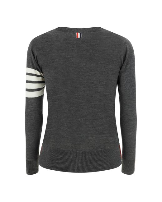 Thom Browne Gray Fleece Wool Sweater (Ovis Aries) for men