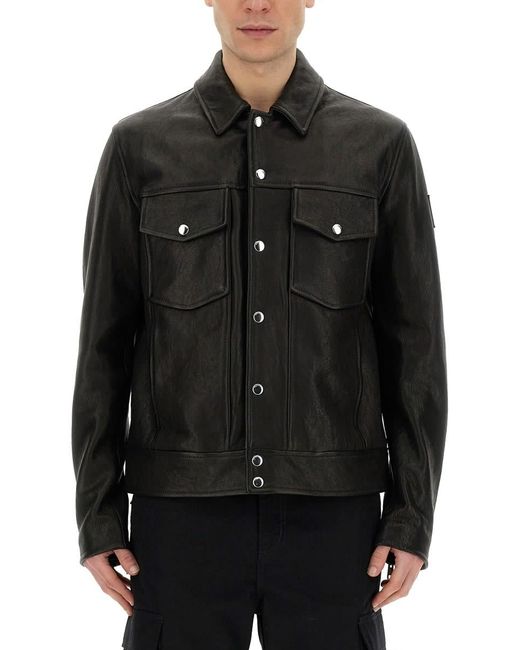 Belstaff Black Leather Jacket for men