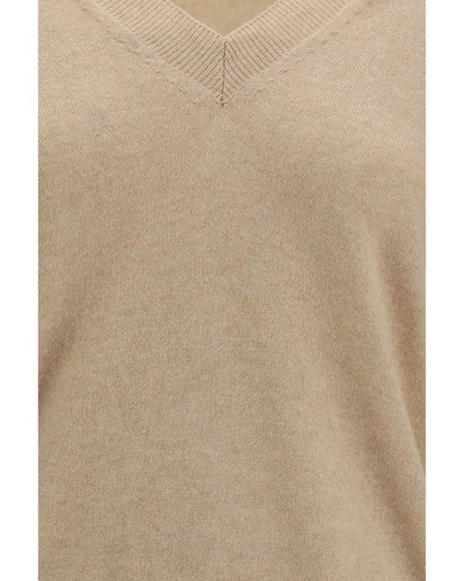 Malo Natural Cashmere V-Neck Sweater Kashmir/Capra Hircus