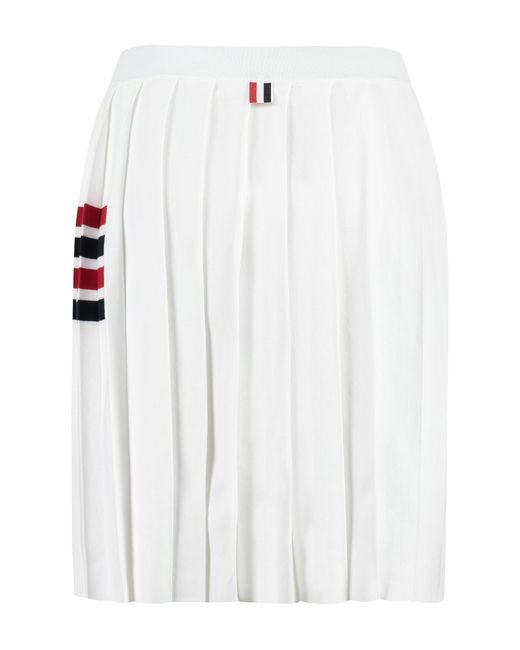 Thom Browne White Pleated Knitted Skirt