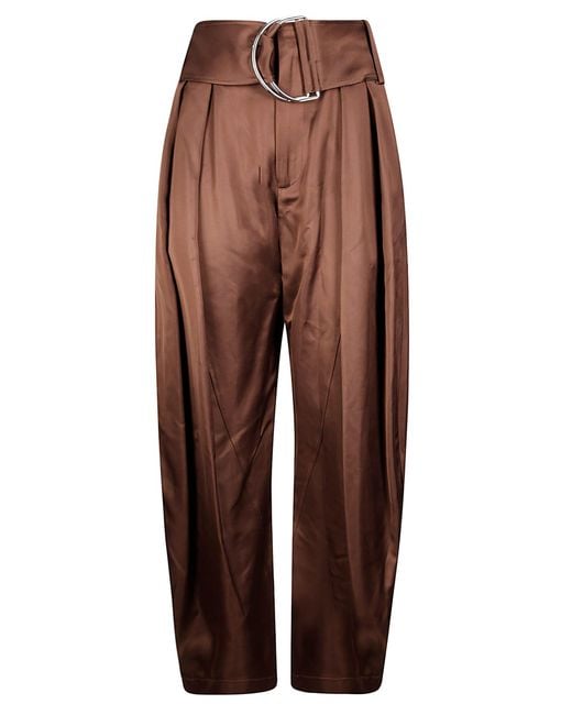 J.W. Anderson Brown High Waisted Trousers Wide Leg With Darts