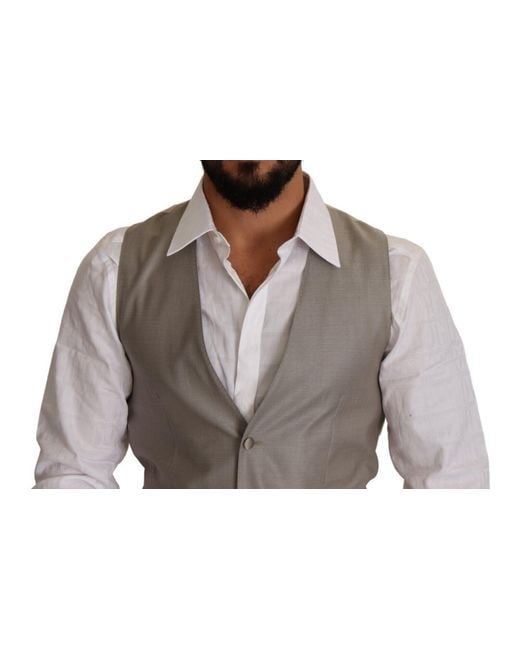 Dolce & Gabbana Brown Wool Single Breasted Waistcoat Vest Virgin Clothing for men