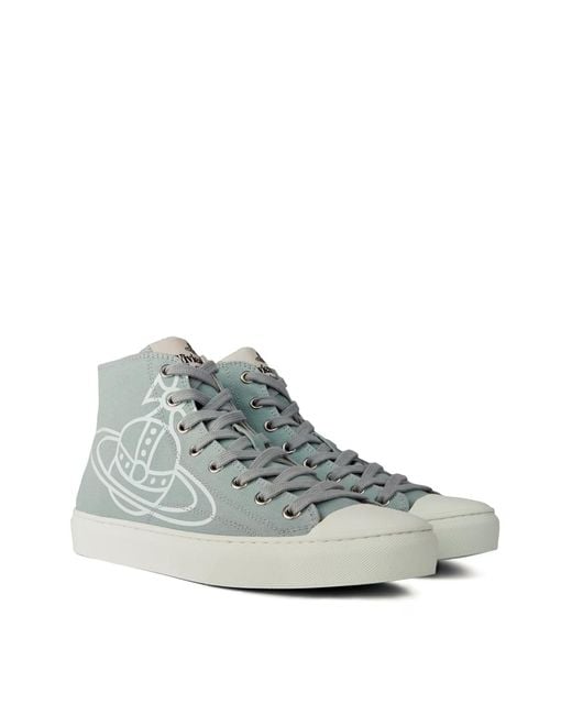 Vivienne Westwood White Plimsoll Logo High-Top Sneakers Shoes for men