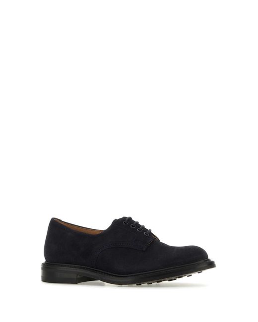 Tricker's Black Midnight Suede Daniel Lace-Up Shoes for men