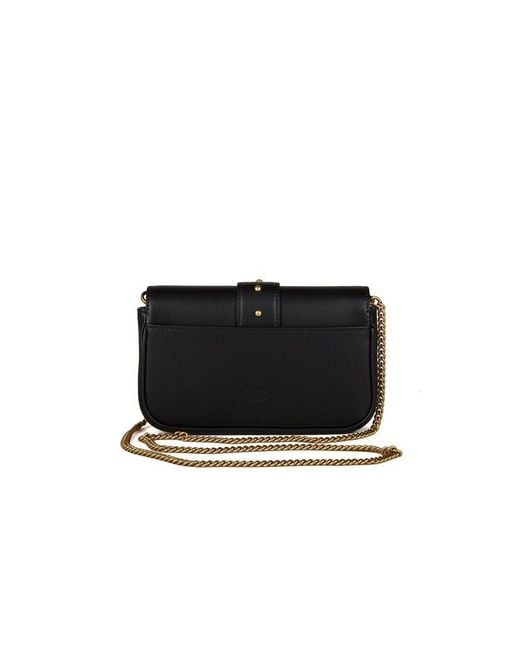 Pinko Black Shoulder Bag Calf Leather Shoulder-Bags