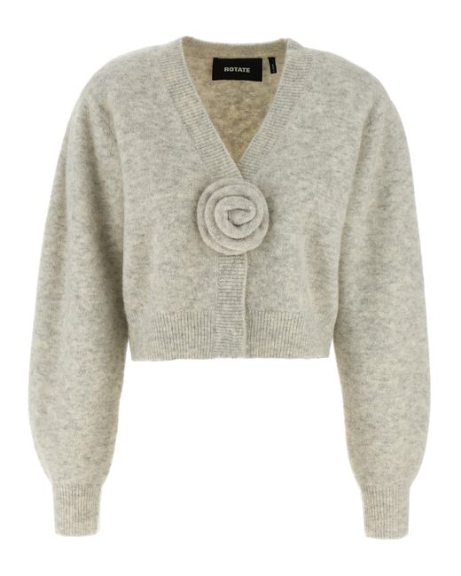 ROTATE BIRGER CHRISTENSEN Multicolor 'Knit Puffsleeve' Cardigan