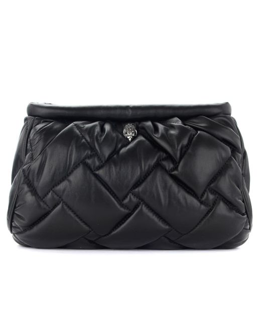 Kurt Geiger Kensington Soft Clutch Bag In Black Leather Lyst