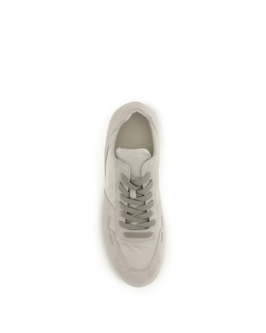 Rick Owens White Fabric And Leather Sneakers for men