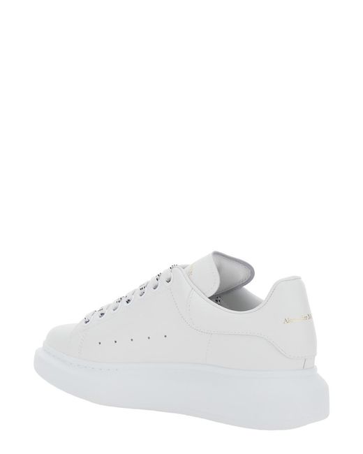 McQueen White Low Top Sneakers With Logo Lettering On Tongue And Heel