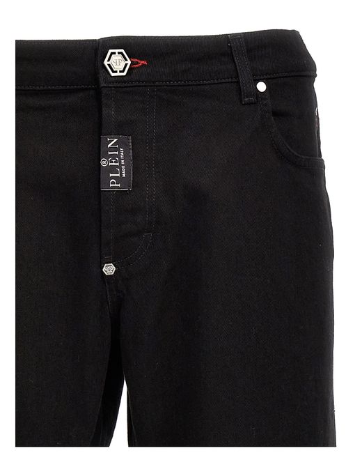 Philipp Plein Black Denim Jeans for men
