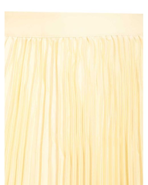 Self-Portrait Yellow Satin Lace Midi Skirt