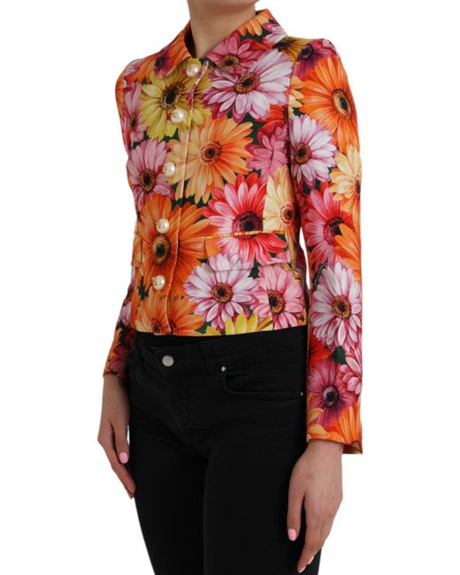 Dolce & Gabbana Purple Daisy Print Floral Fantasy Jacket Clothing