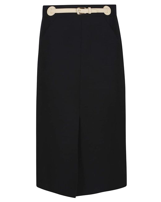 Valentino Garavani Black Wool Midi Skirt