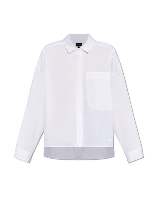 Emporio Armani White Shirt With Pocket,