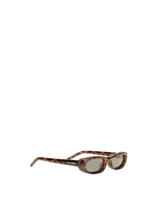 Saint Laurent Metallic Tortoiseshell Sunglasses Med Hav Acetate; Nylon