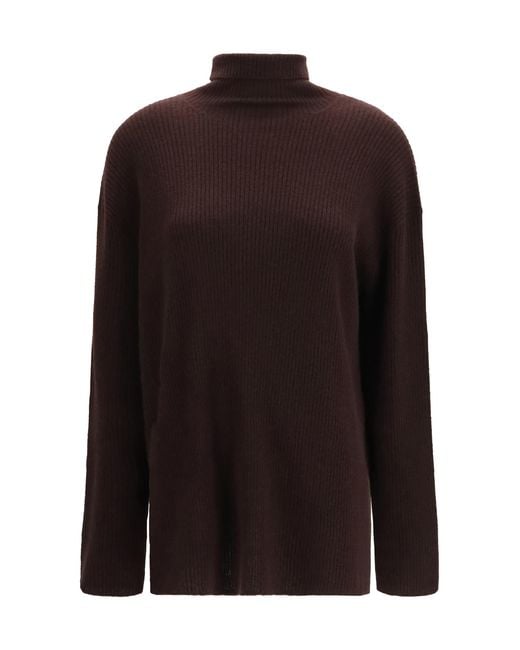 Loro Piana Black Sweater Camino Cashmere-Silk