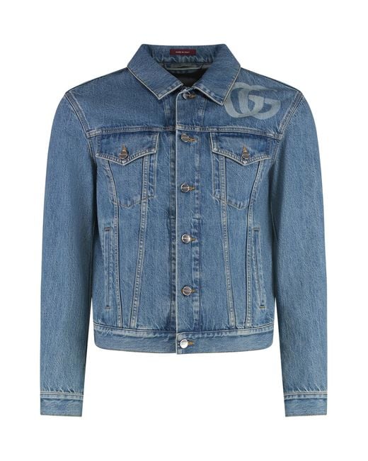 Gucci Blue Jacket Cotton for men