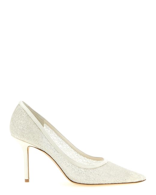 Jimmy Choo White Tencel High Heel Pumps