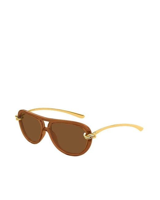 Bottega Veneta Brown Sunglasses Metal (Other) Eyewear