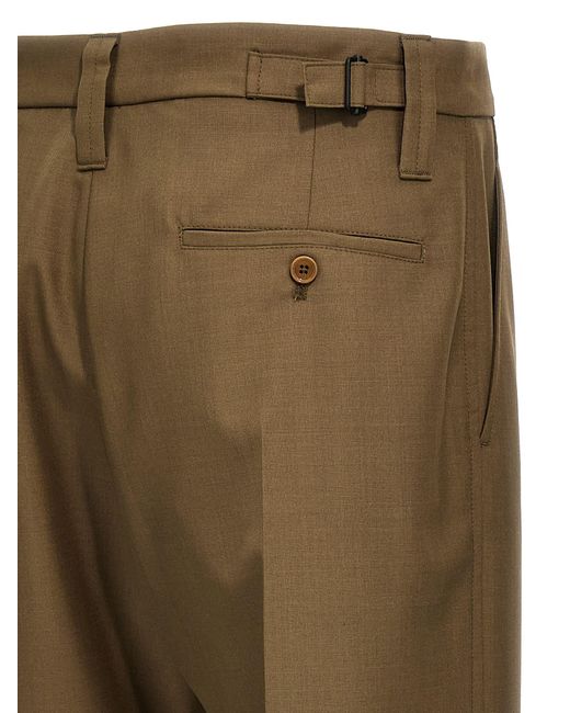 Lemaire Green 'One Pleat' Trousers for men