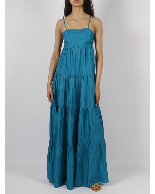 THE ROSE IBIZA Blue Formentera Silk Long Dress