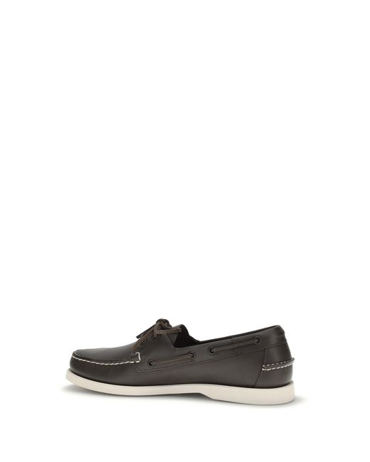 Sebago White Loafers Docksides Portland Calf Leather Lace-Up Shoes for men