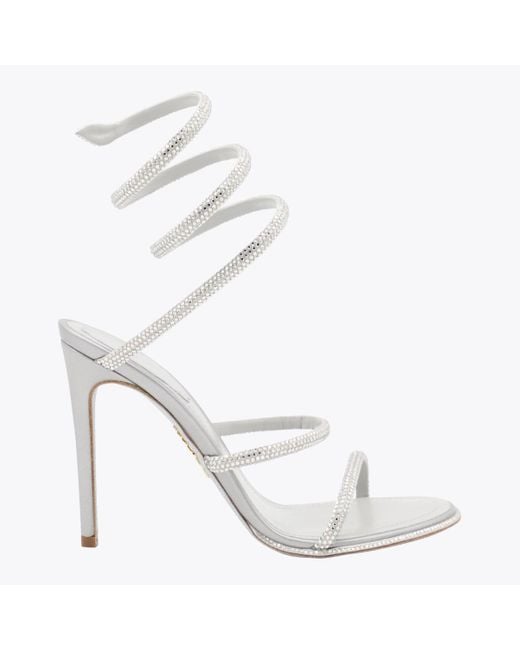Rene Caovilla White Leather Sandals