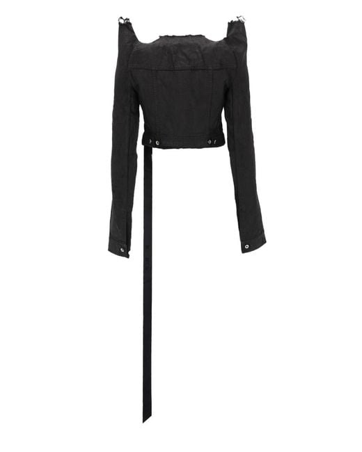 Rick Owens Black Denim Jacket Cotton