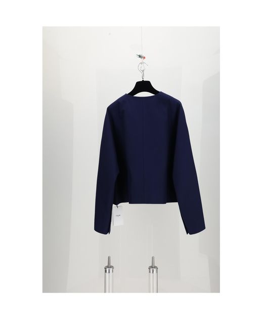 Céline Blue Cardigan Jacket Cotton