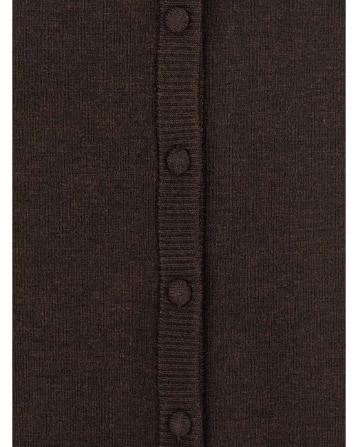 Victoria Beckham Brown Skirt With Button Fastening