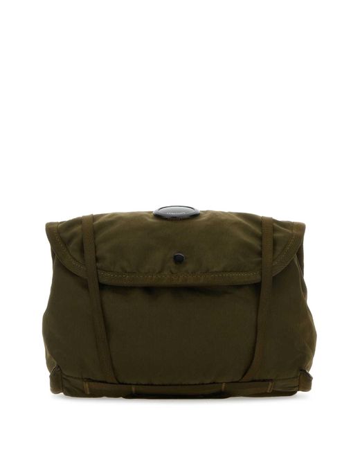 C P Company Army Green Nylon Belt Bag for men