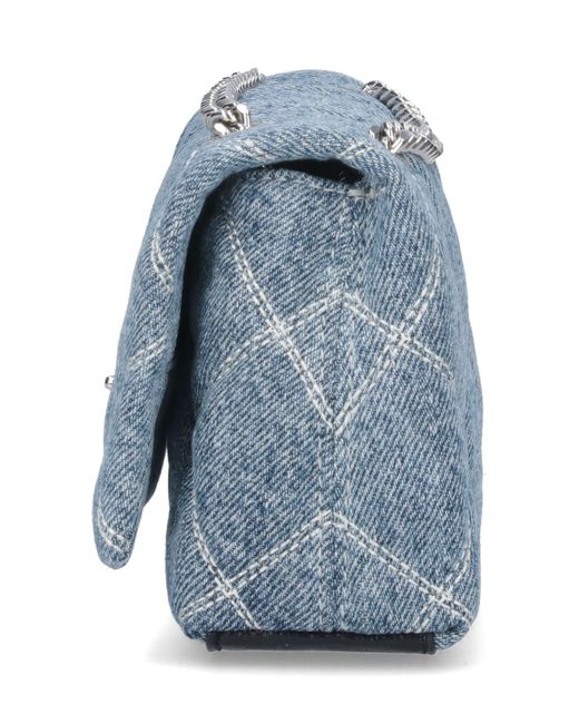 Marc Jacobs Blue The Quilted Dual Chain Denim Crossbody Bag