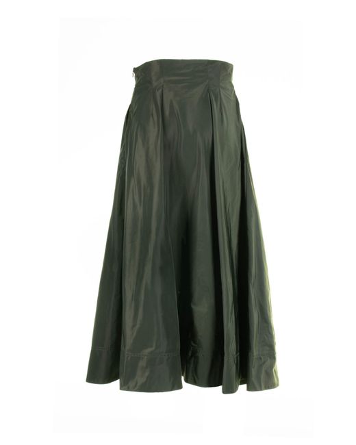 Aspesi Green Long Gathered Skirt
