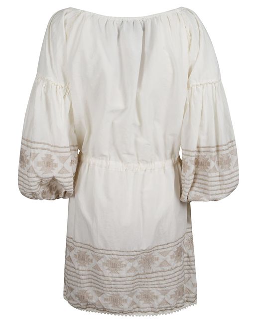 Bazar Deluxe White Ruffle Mid-Length Dress