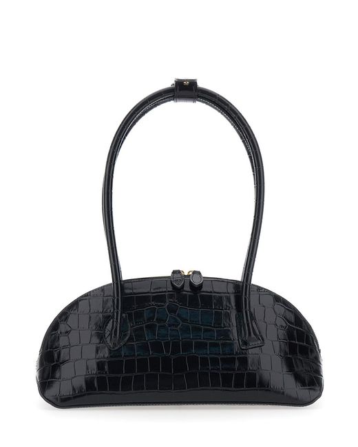 Liffner Black Shoulder Bag Ew Dome Leather Calf