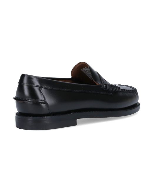 Sebago Black Flat Shoes Leather