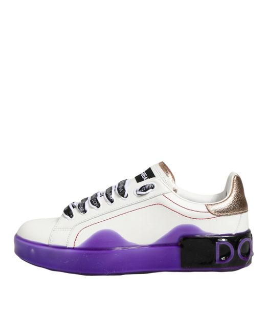 Dolce & Gabbana White Leather Low Top Sneaker Shoes 100Lf