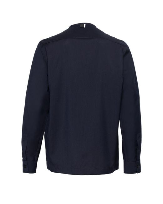 Low Brand Blue Virgin Wool Comfort-Fit Jacket With Double-Slider Zip Closure And Two-Tone Tab for men