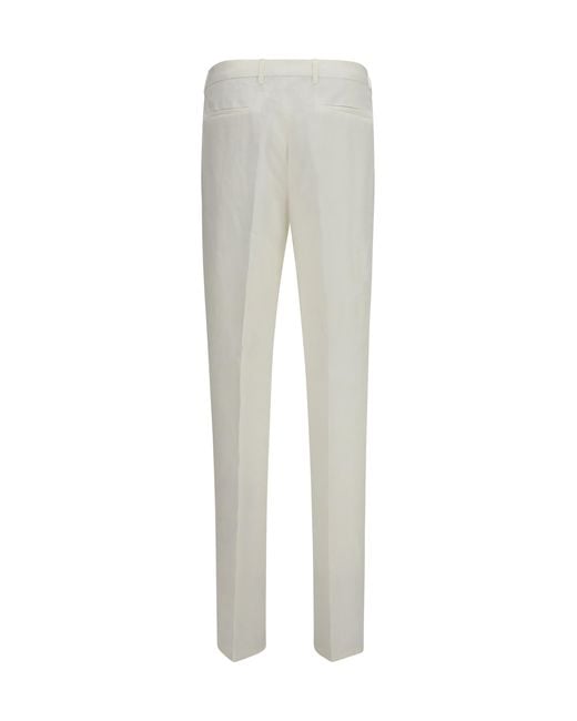 Brunello Cucinelli Gray Tailored Linen Trousers for men