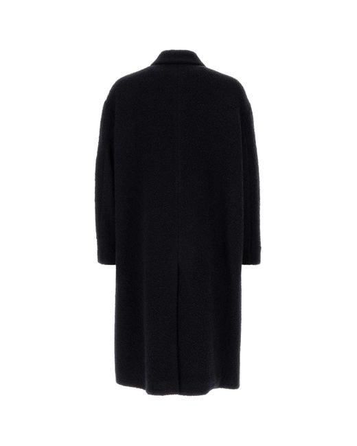 Giorgio Armani Black Dark Wool Blend Coat for men