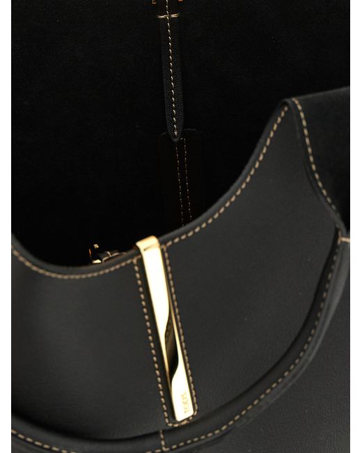 Tod's Black Small Metal Plate Shopping Bag