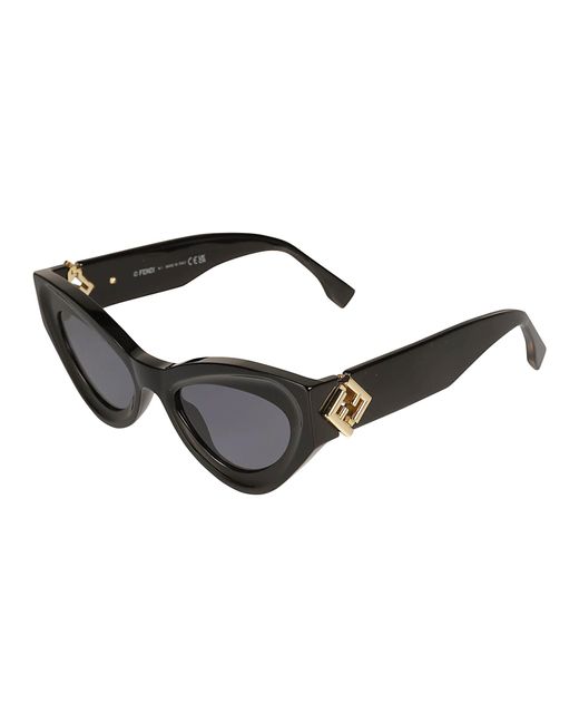 Fendi Black Cat-Eye Thick Sunglasses