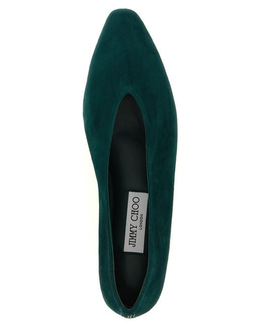 Jimmy Choo Green Leather Ballet Flats