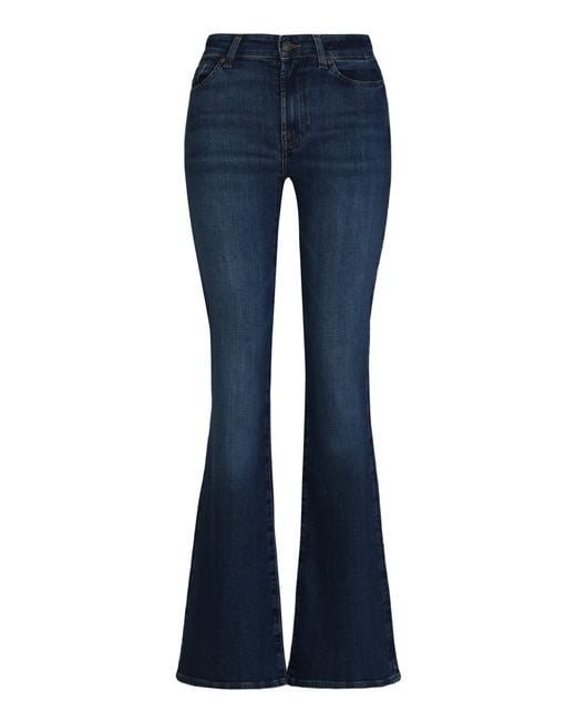7 For All Mankind Blue Bootcut Jeans Cotton Flared