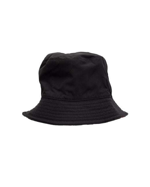 McQueen Black Polyamide Reversible Bucket Hat